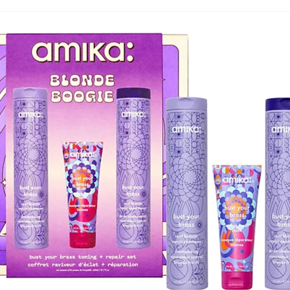 Brand new AMIKA Blonde Boogie Bust Your Brass Toning + repair set $60 value